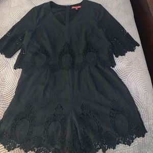 Women one piece shorts romper/ Black/Size L